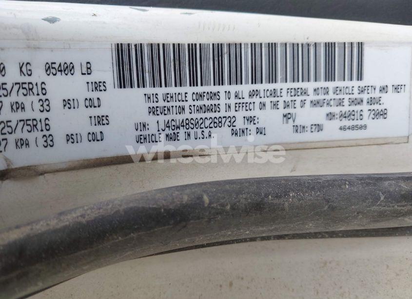 Photo 9 of 2002 Jeep Grand CHEROKEE LAREDO (VIN 1J4GW48S02C268732)