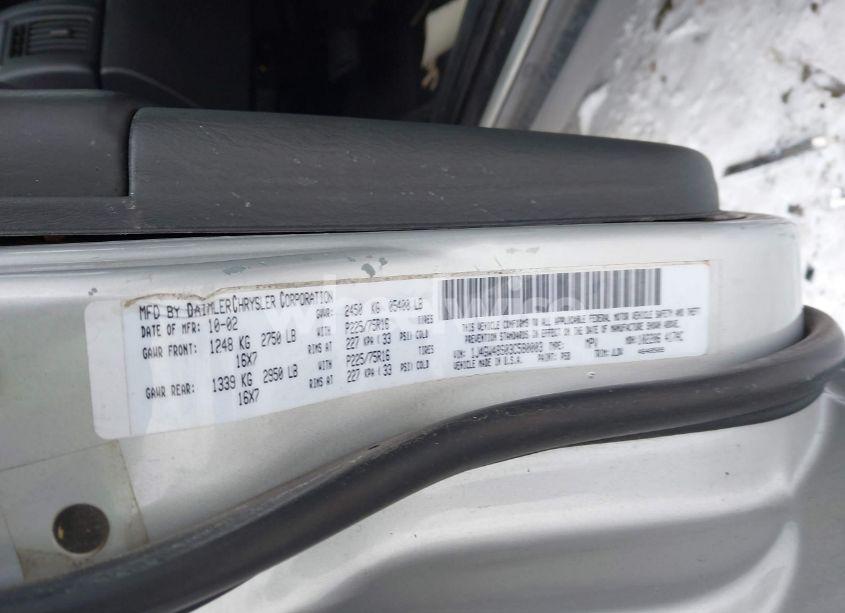 Photo 9 of 2003 Jeep Grand CHEROKEE LAREDO (VIN 1J4GW48S03C580003)