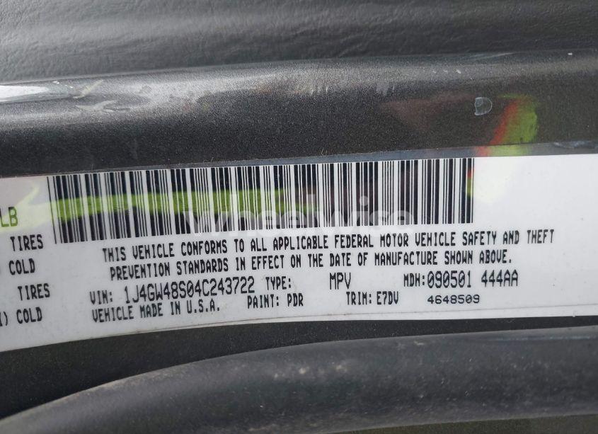 Photo 9 of 2004 Jeep Grand CHEROKEE LAREDO (VIN 1J4GW48S04C243722)