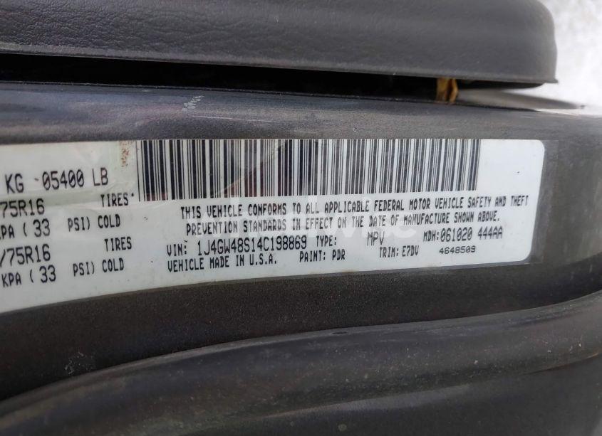 Photo 9 of 2004 Jeep Grand CHEROKEE LAREDO (VIN 1J4GW48S14C198869)