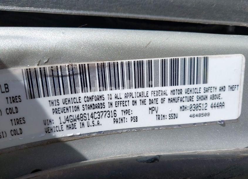 Photo 9 of 2004 Jeep Grand CHEROKEE LAREDO (VIN 1J4GW48S14C377316)