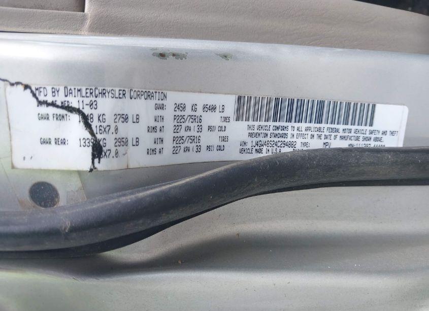 Photo 9 of 2004 Jeep Grand CHEROKEE LAREDO (VIN 1J4GW48S24C294882)