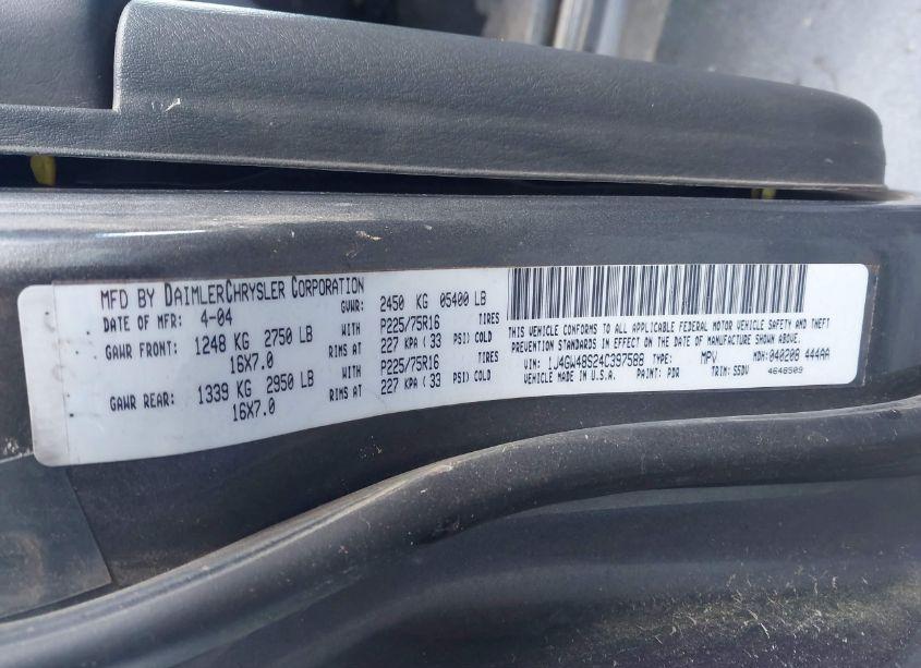 Photo 9 of 2004 Jeep Grand CHEROKEE LAREDO (VIN 1J4GW48S24C397588)