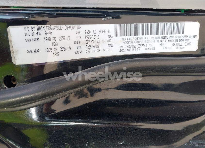 Photo 9 of 2001 Jeep Grand CHEROKEE LAREDO (VIN 1J4GW48S31C558946)