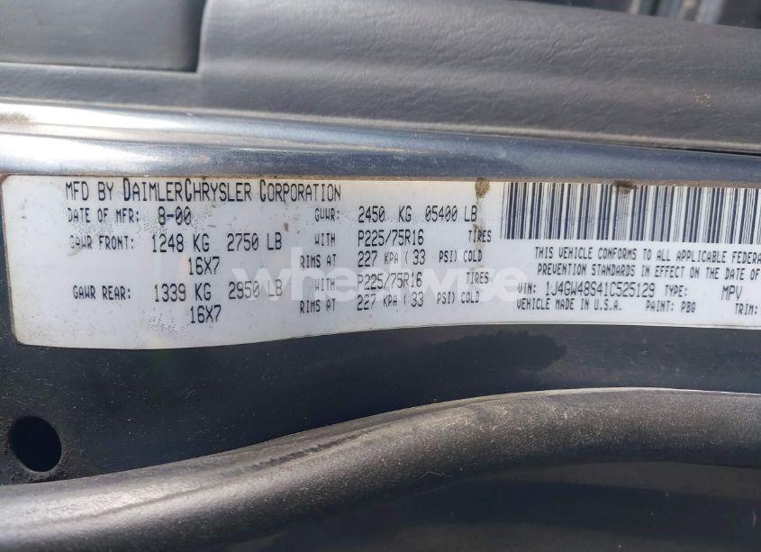 Photo 9 of 2001 Jeep Grand CHEROKEE LAREDO (VIN 1J4GW48S41C525129)