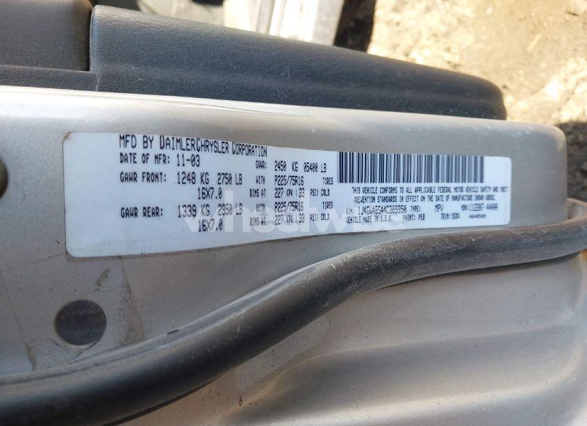 Photo 9 of 2004 Jeep Grand CHEROKEE LAREDO (VIN 1J4GW48S44C309950)