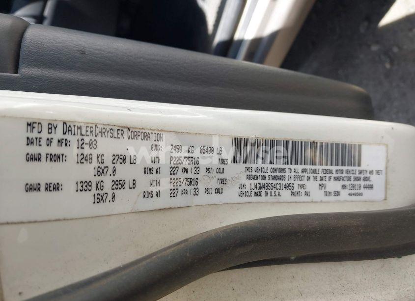 Photo 9 of 2004 Jeep Grand CHEROKEE LAREDO (VIN 1J4GW48S54C314056)