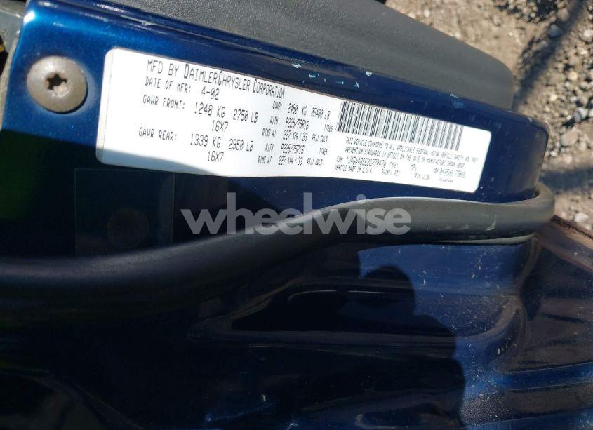 Photo 9 of 2002 Jeep Grand CHEROKEE LAREDO (VIN 1J4GW48S62C270470)