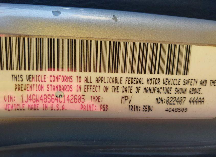Photo 9 of 2004 Jeep Grand CHEROKEE LAREDO (VIN 1J4GW48S64C142605)