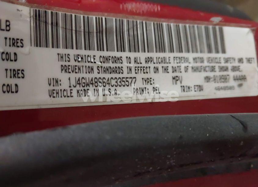 Photo 9 of 2004 Jeep Grand CHEROKEE LAREDO (VIN 1J4GW48S64C335577)