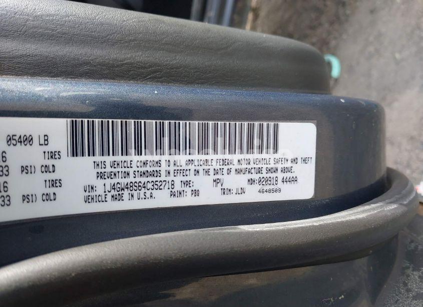 Photo 9 of 2004 Jeep Grand CHEROKEE LAREDO (VIN 1J4GW48S64C352718)