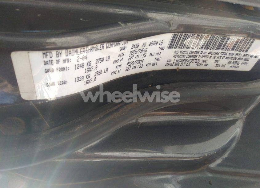 Photo 9 of 2004 Jeep Grand CHEROKEE LAREDO (VIN 1J4GW48S64C357529)