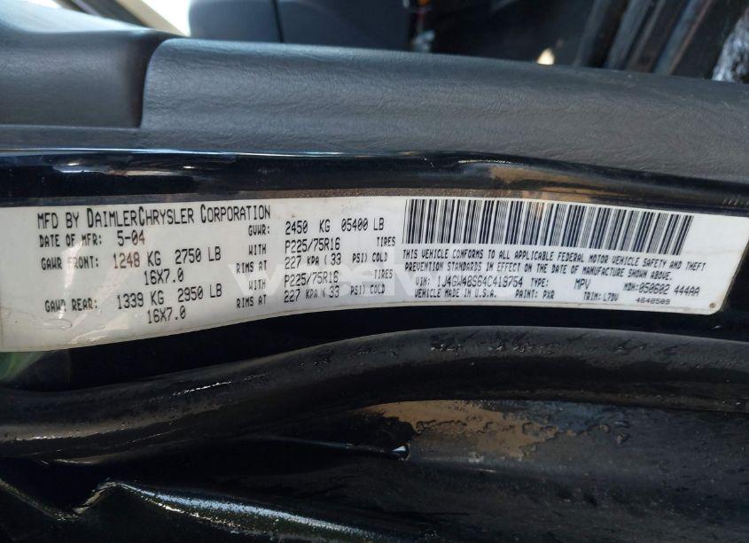 Photo 9 of 2004 Jeep Grand CHEROKEE LAREDO (VIN 1J4GW48S64C419754)