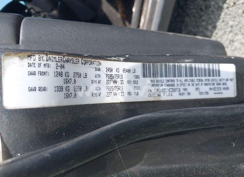 Photo 9 of 2004 Jeep Grand CHEROKEE LAREDO (VIN 1J4GW48S74C350718)