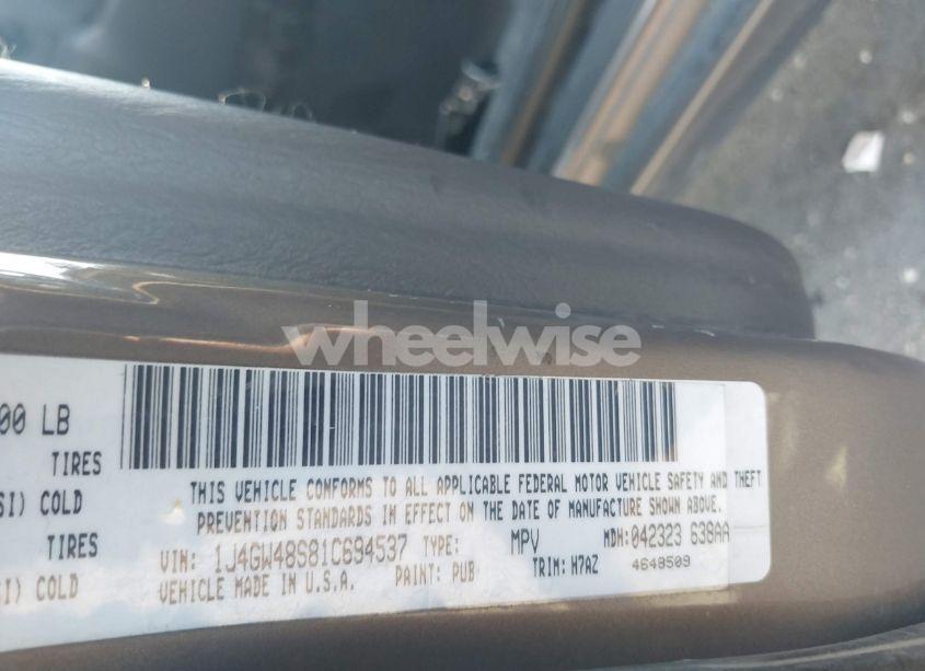 Photo 9 of 2001 Jeep Grand CHEROKEE LAREDO (VIN 1J4GW48S81C694537)