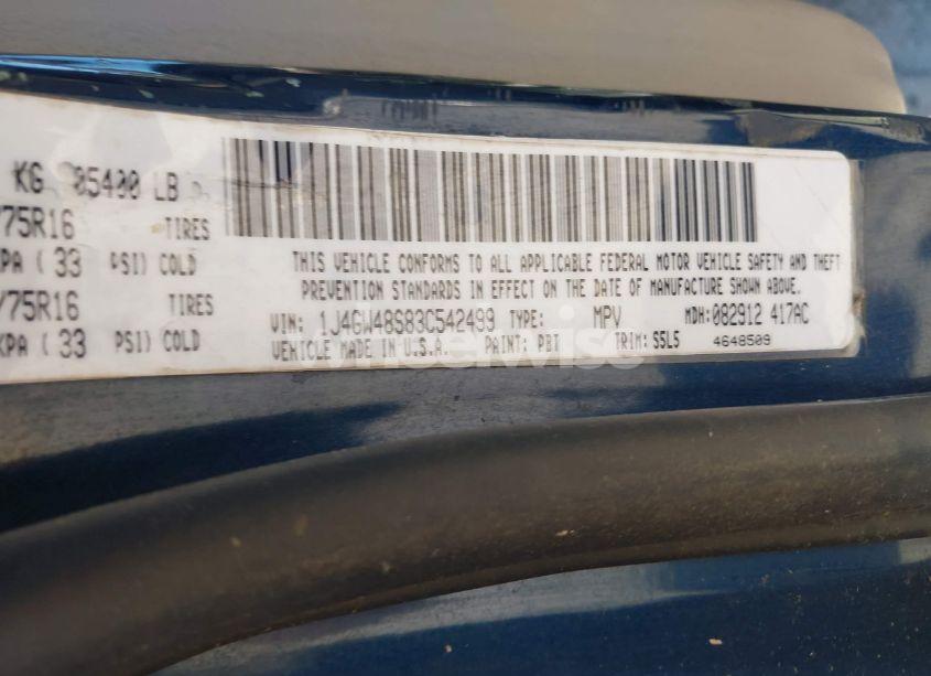 Photo 9 of 2003 Jeep Grand CHEROKEE LAREDO (VIN 1J4GW48S83C542499)