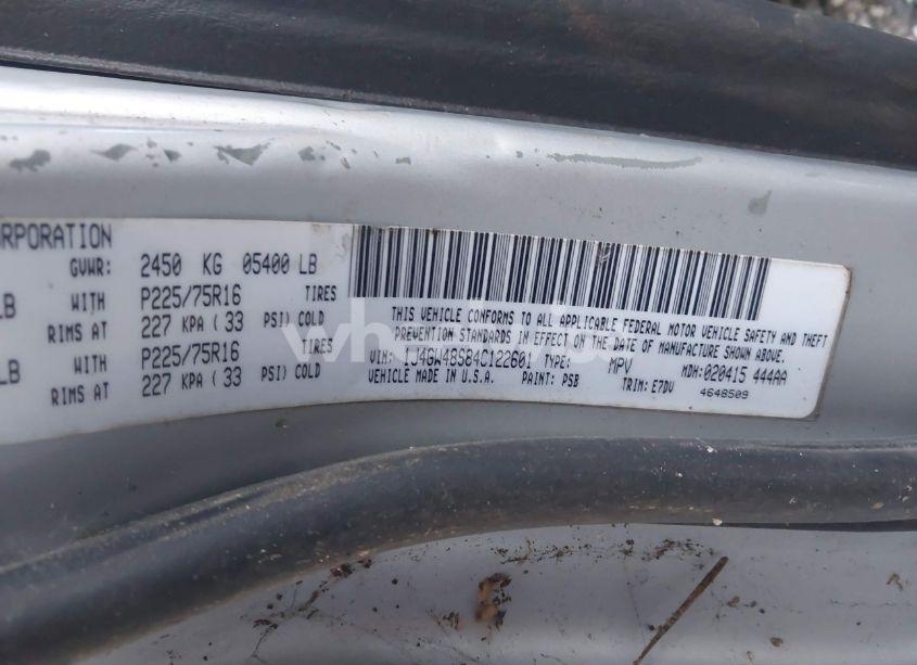 Photo 9 of 2004 Jeep Grand CHEROKEE LAREDO (VIN 1J4GW48S84C122601)