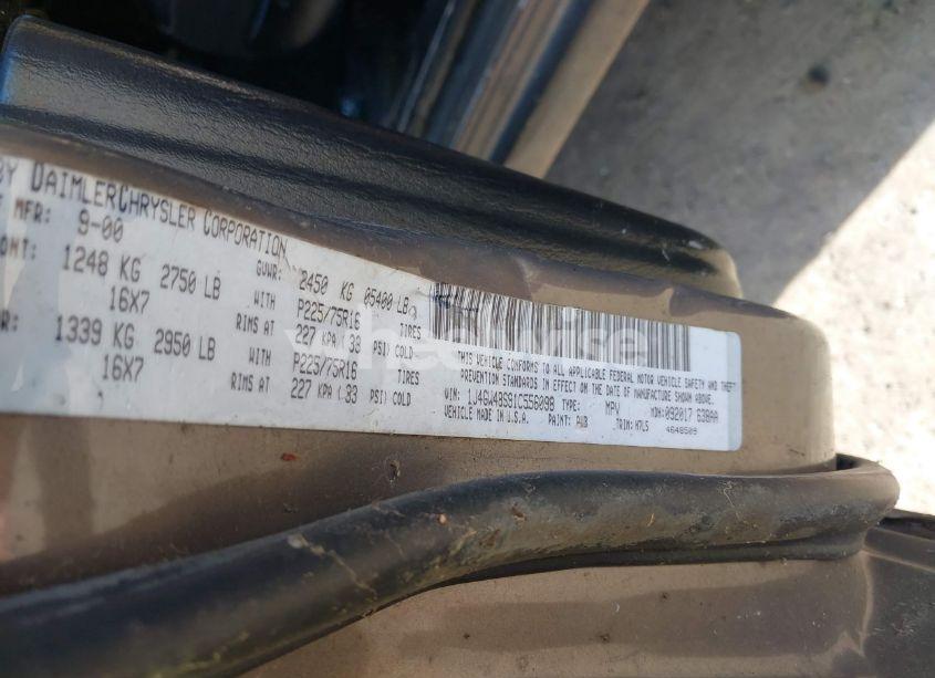 Photo 9 of 2001 Jeep Grand CHEROKEE LAREDO (VIN 1J4GW48S91C556098)