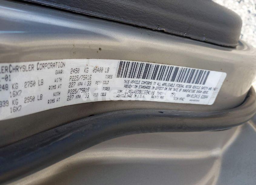 Photo 9 of 2001 Jeep Grand CHEROKEE LAREDO (VIN 1J4GW48S91C624108)