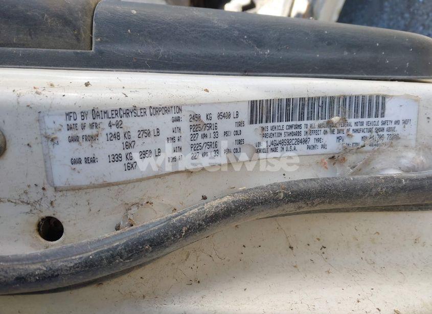 Photo 9 of 2002 Jeep Grand CHEROKEE LAREDO (VIN 1J4GW48S92C284007)