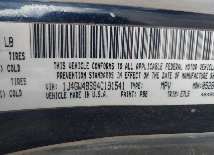 Photo 9 of 2004 Jeep Grand CHEROKEE LAREDO (VIN 1J4GW48S94C191541)