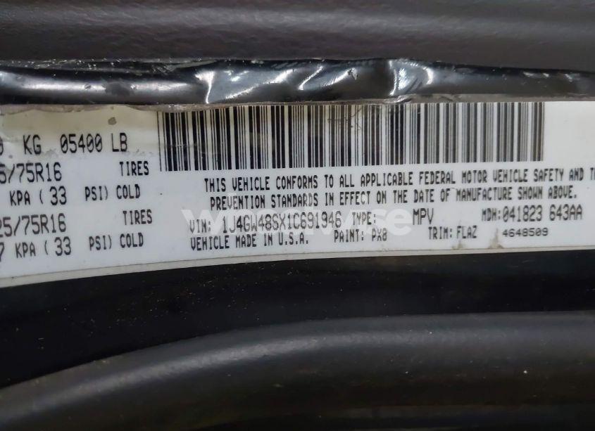 Photo 9 of 2001 Jeep Grand CHEROKEE LAREDO (VIN 1J4GW48SX1C691946)