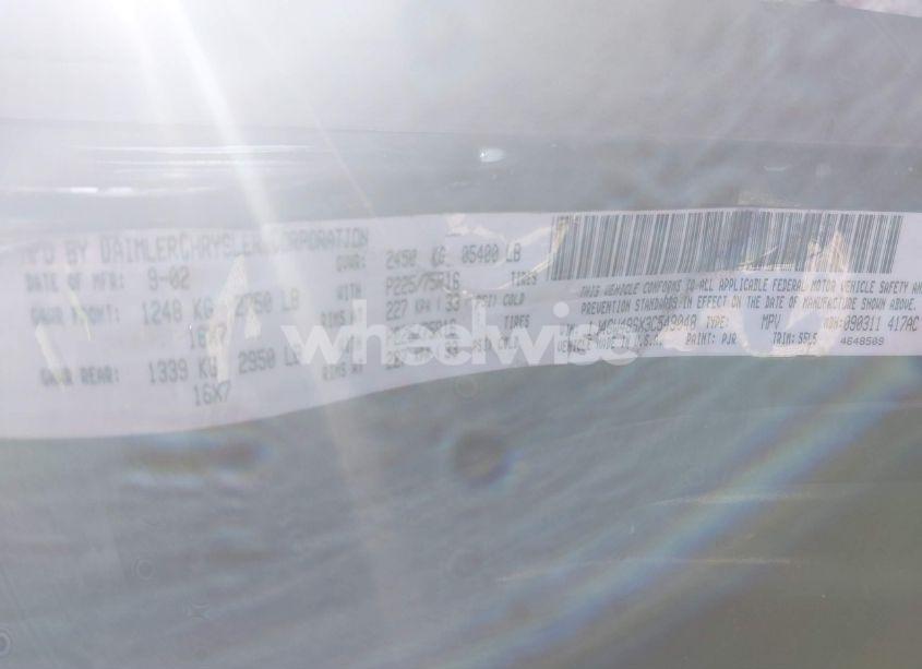 Photo 9 of 2003 Jeep Grand CHEROKEE LAREDO (VIN 1J4GW48SX3C549048)