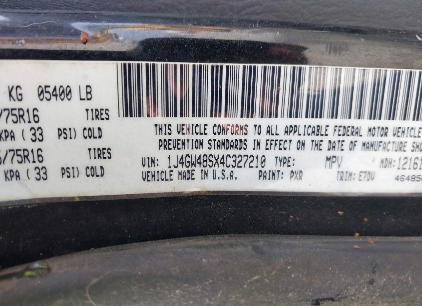 Photo 9 of 2004 Jeep Grand CHEROKEE LAREDO (VIN 1J4GW48SX4C327210)