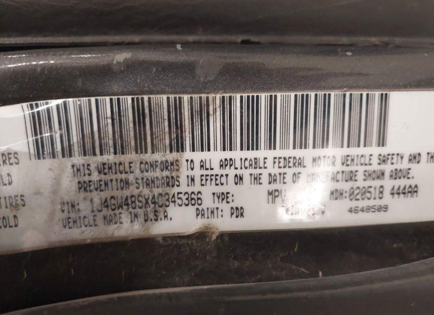 Photo 9 of 2004 Jeep Grand CHEROKEE LAREDO (VIN 1J4GW48SX4C345366)