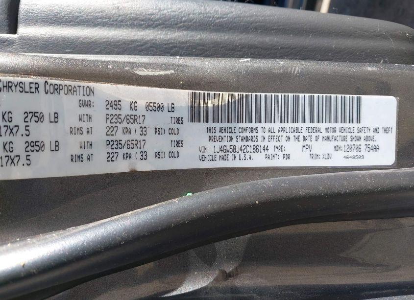 Photo 9 of 2002 Jeep Grand CHEROKEE LIMITED (VIN 1J4GW58J42C186144)