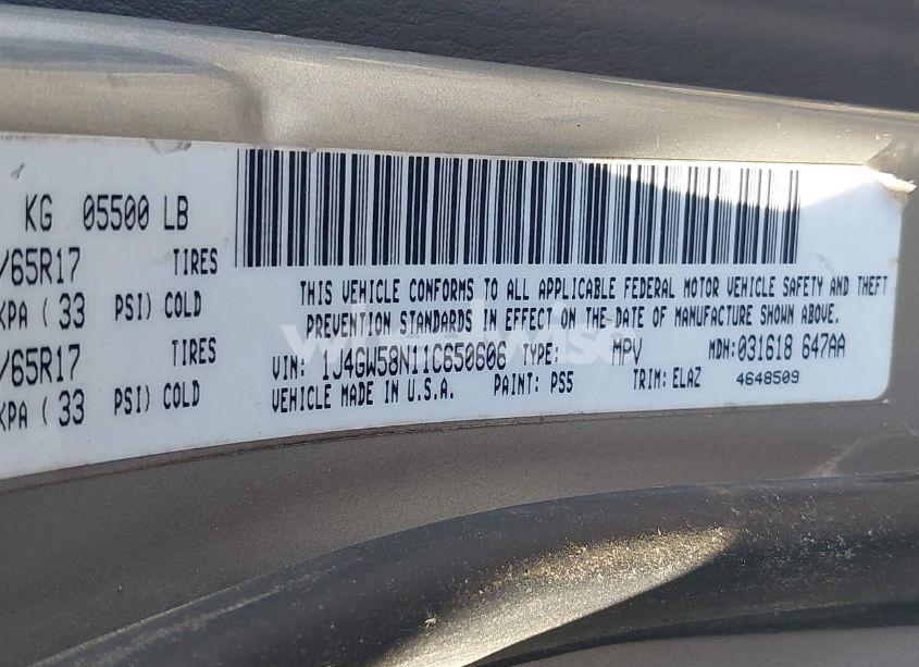 Photo 9 of 2001 Jeep Grand CHEROKEE LIMITED (VIN 1J4GW58N11C650606)