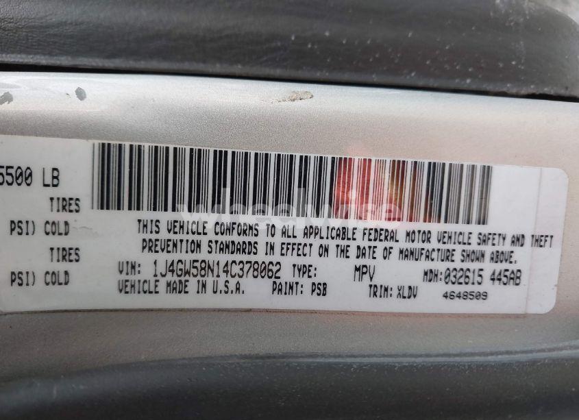 Photo 9 of 2004 Jeep Grand CHEROKEE LIMITED (VIN 1J4GW58N14C378062)