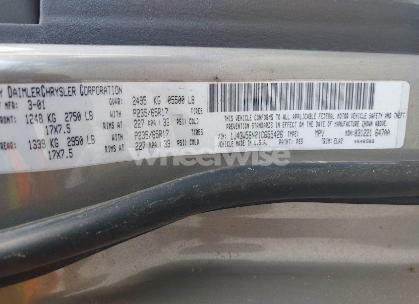 Photo 9 of 2001 Jeep Grand CHEROKEE LIMITED (VIN 1J4GW58N21C655426)