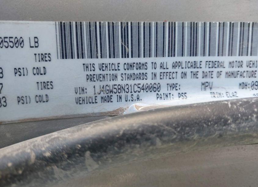 Photo 9 of 2001 Jeep Grand CHEROKEE LIMITED (VIN 1J4GW58N31C540060)