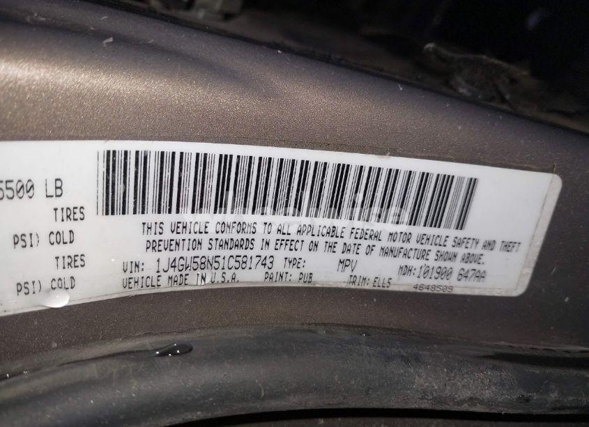 Photo 9 of 2001 Jeep Grand CHEROKEE LIMITED (VIN 1J4GW58N51C581743)