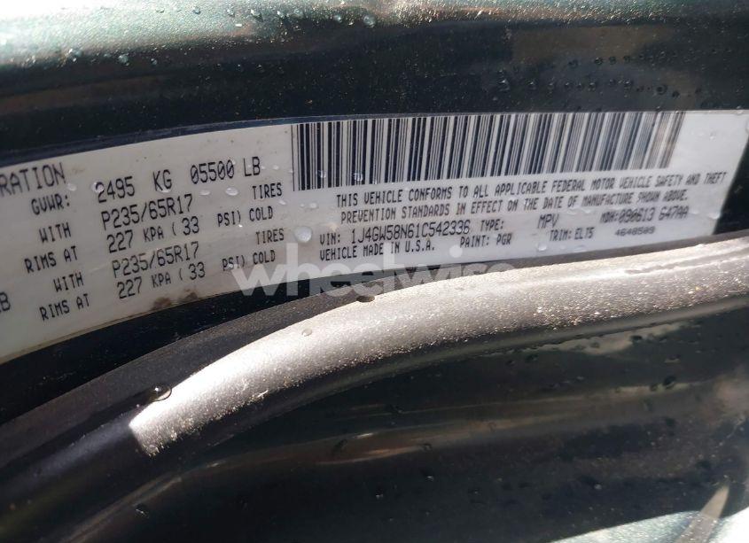 Photo 9 of 2001 Jeep Grand CHEROKEE LIMITED (VIN 1J4GW58N61C542336)