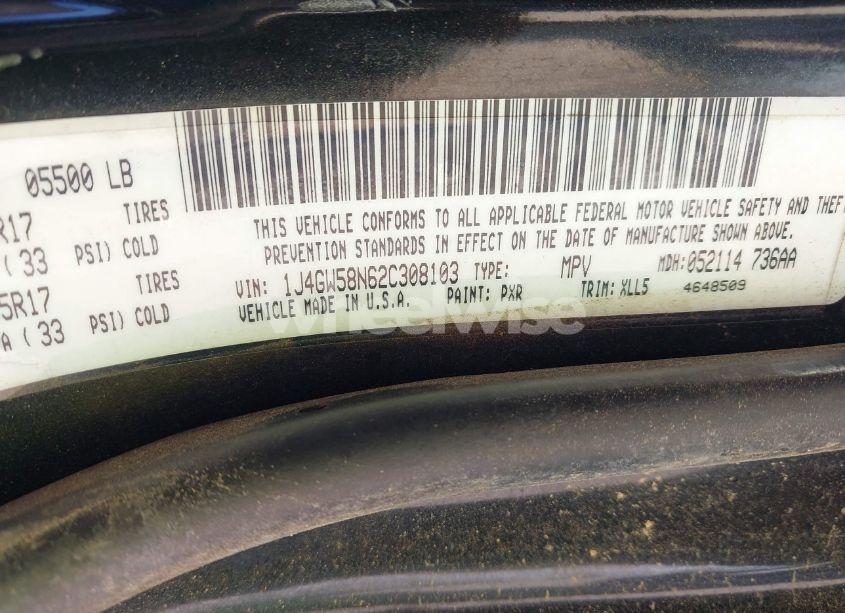 Photo 9 of 2002 Jeep Grand CHEROKEE LIMITED (VIN 1J4GW58N62C308103)