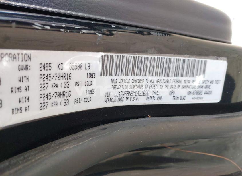 Photo 9 of 2000 Jeep Grand CHEROKEE LIMITED (VIN 1J4GW58N6YC421638)