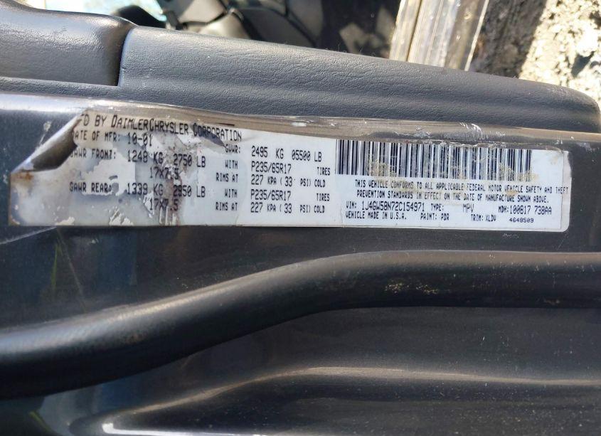 Photo 9 of 2002 Jeep Grand CHEROKEE LIMITED (VIN 1J4GW58N72C154971)