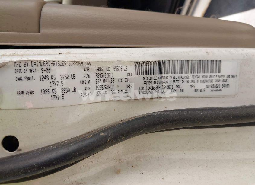 Photo 9 of 2001 Jeep Grand CHEROKEE LIMITED (VIN 1J4GW58NX1C545871)