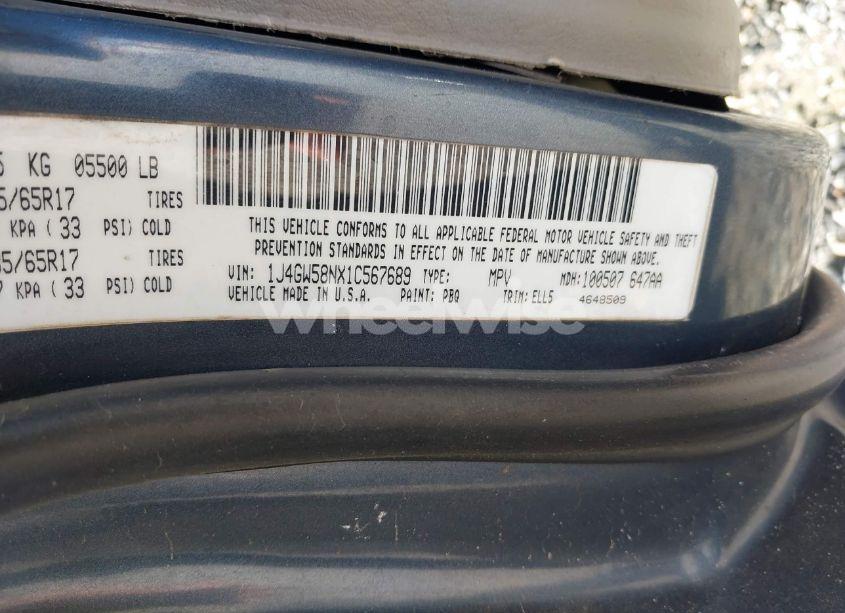 Photo 9 of 2001 Jeep Grand CHEROKEE LIMITED (VIN 1J4GW58NX1C567689)