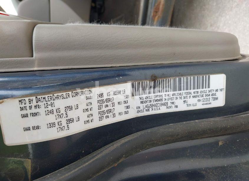 Photo 9 of 2002 Jeep Grand CHEROKEE LIMITED (VIN 1J4GW58NX2C184028)