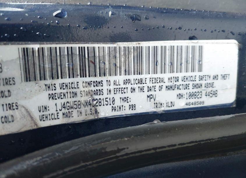 Photo 9 of 2004 Jeep Grand CHEROKEE LIMITED (VIN 1J4GW58NX4C281510)