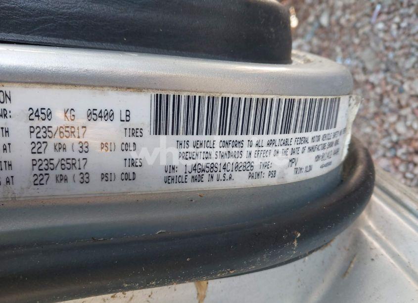 Photo 9 of 2004 Jeep Grand CHEROKEE LIMITED (VIN 1J4GW58S14C102826)