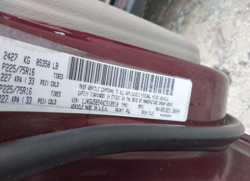 Photo 9 of 1999 Jeep Grand CHEROKEE LAREDO (VIN 1J4GW58S4XC518910)