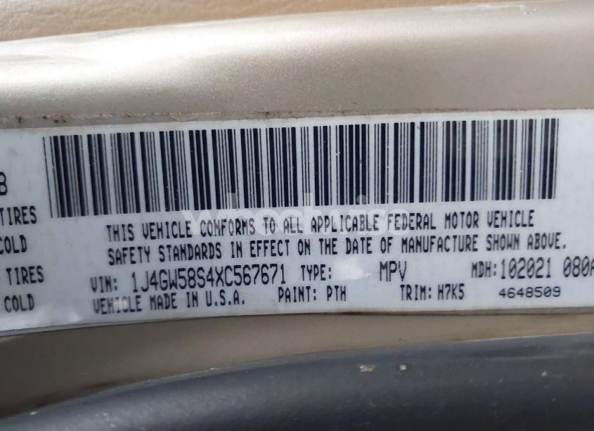 Photo 9 of 1999 Jeep Grand CHEROKEE LAREDO (VIN 1J4GW58S4XC567671)