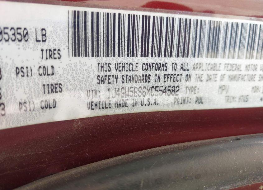 Photo 9 of 1999 Jeep Grand CHEROKEE LAREDO (VIN 1J4GW58S6XC554582)