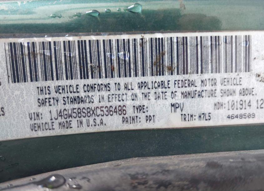 Photo 9 of 1999 Jeep Grand CHEROKEE LAREDO (VIN 1J4GW58S8XC536486)