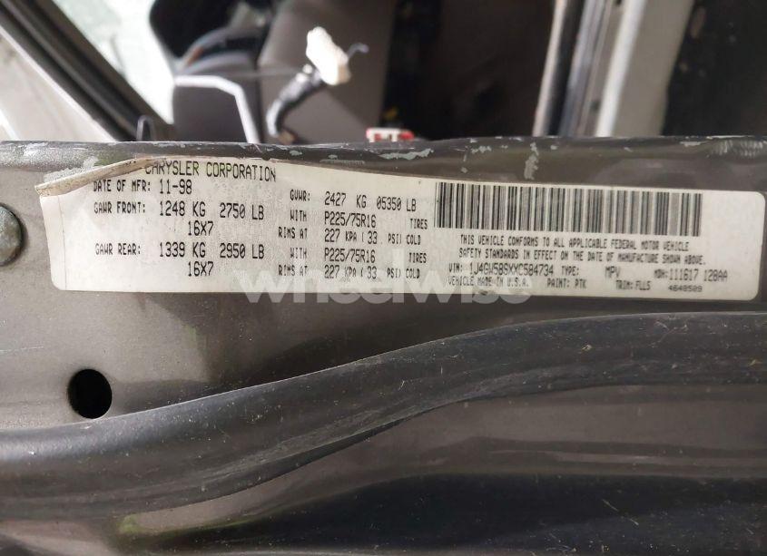 Photo 9 of 1999 Jeep Grand CHEROKEE LAREDO (VIN 1J4GW58SXXC584734)