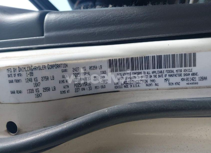 Photo 9 of 1999 Jeep Grand CHEROKEE LAREDO (VIN 1J4GW58SXXC623404)